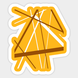 Criss Cross Sienna Brown and White Lines Sticker